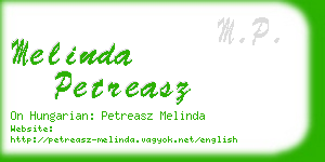 melinda petreasz business card